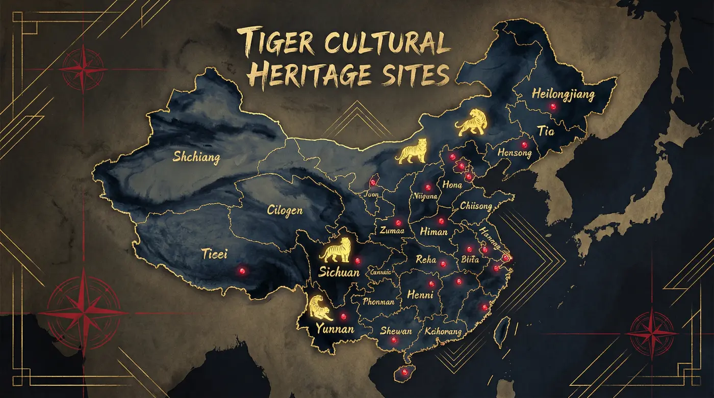 中国虎文化分布地图 - 四虎视频 | 虎脉寻踪
